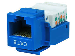 Cat6 UTP 180〫Punch Down Keystone Jack - Blue Colour (NKJ-C6BLU1B21)