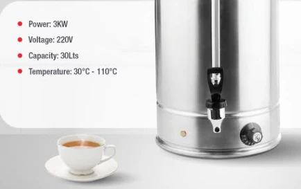 CATERINA CT/115 30L Electric Tea Urn & Water Boiler – Large Capacity, Energy-Efficient Heating, Stainless Steel Durable Design, Easy-to-Use with Level Indicator, Perfect for Home, Office & Events - Image 2