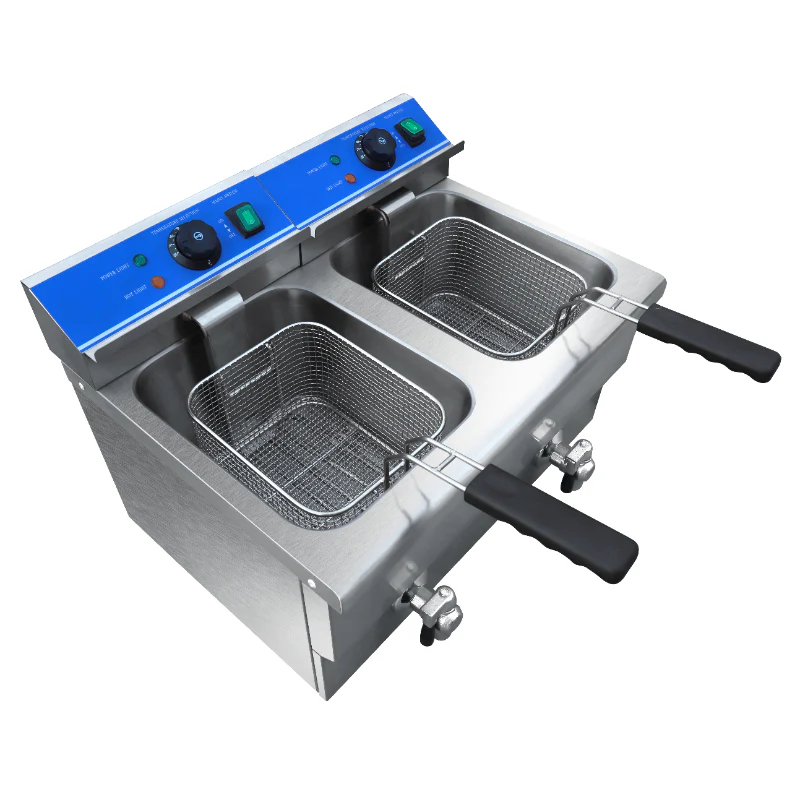 Caterina CT/466 Electric 2-Tank Deep Fryer 2x11L – High-Capacity Frying, Easy Drain Valve, Fast Heating, Ideal for Restaurants, Cafés & Commercial Kitchens