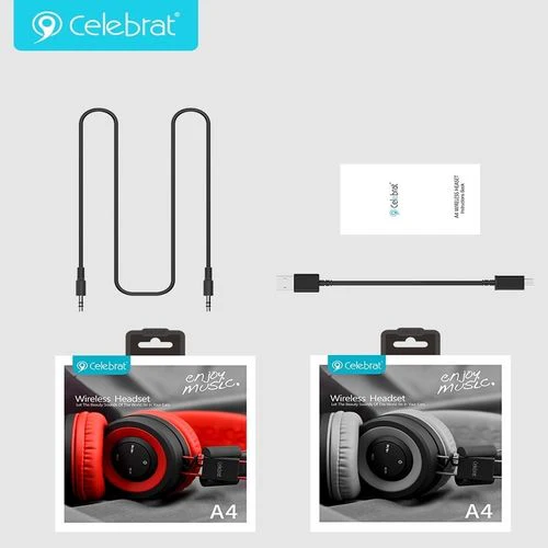 Celebrat A4 Wireless Bluetooth Headphones - 8-10Hours Play Time , 300mAh Battery - Image 2