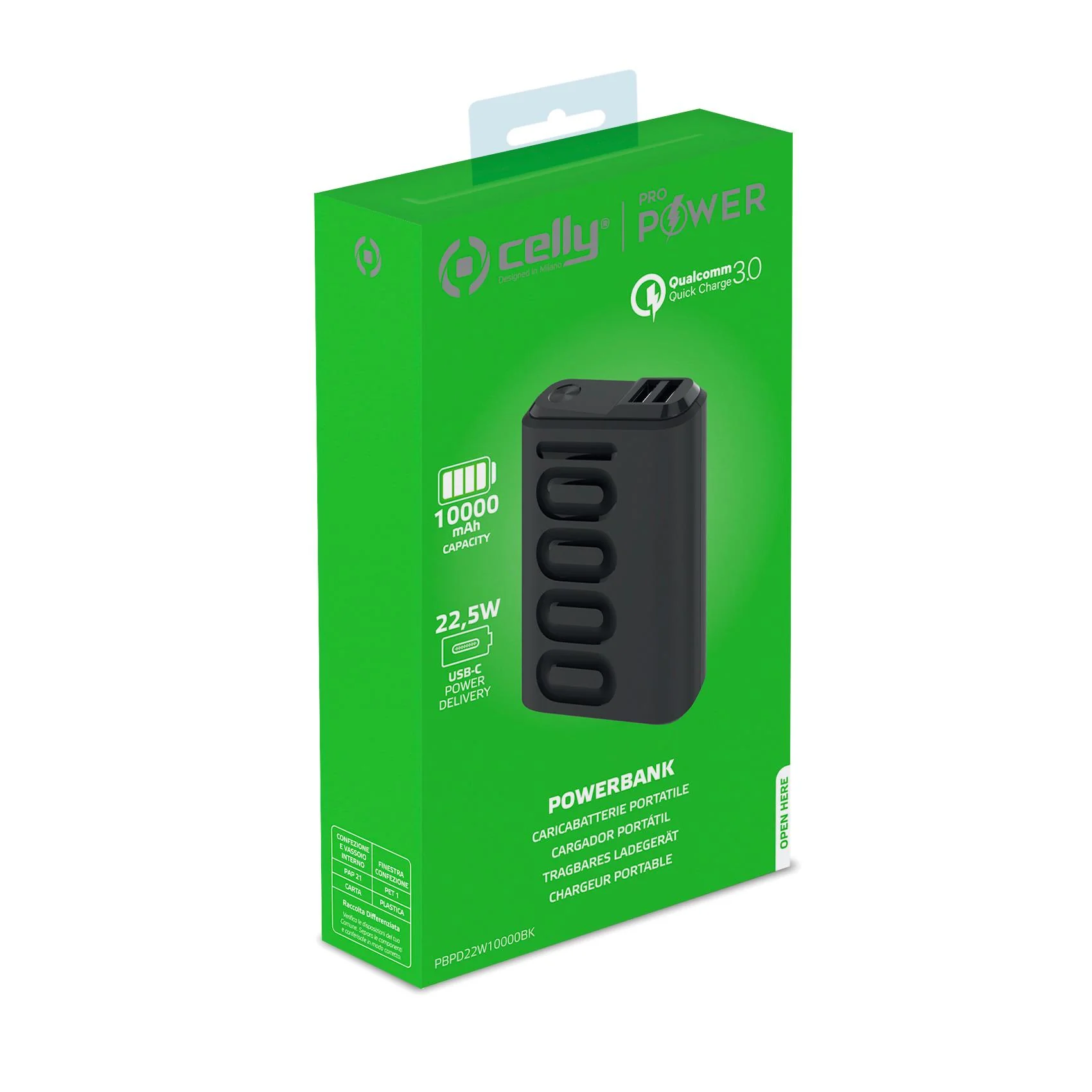 Celly PBPD22W10000 10000mAH Wireless Power Bank - two USB-A output ports - Image 5