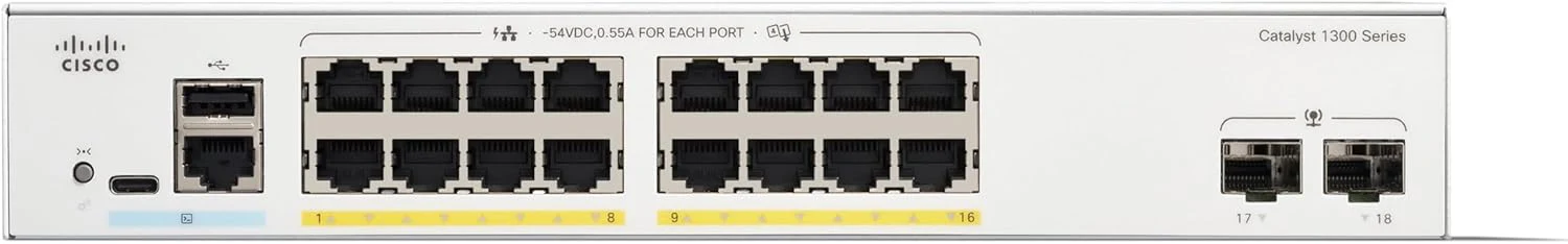 Cisco C1300-16P-2G Catalyst 1300 16-Port GE PoE Managed Switch – High Performance Networking - Image 2