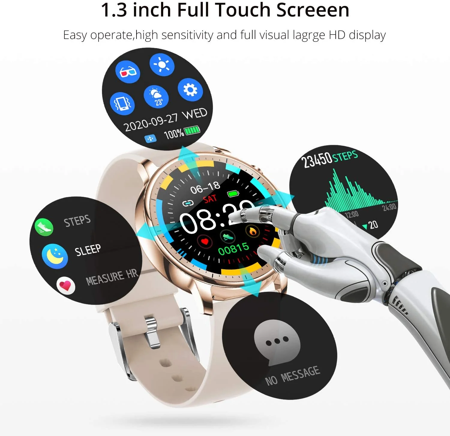 COLMI Waterproof Smartwatch with Heart Rate and Blood Pressure (B08GX1MQDY) - Image 2