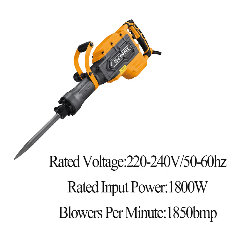 Coofix CF-DH013 1800W Electric Hammer Drill Machine Demolition Hammer – Heavy Duty Industrial Power Tool for Construction Concrete Breaking and Professional Use - Image 4