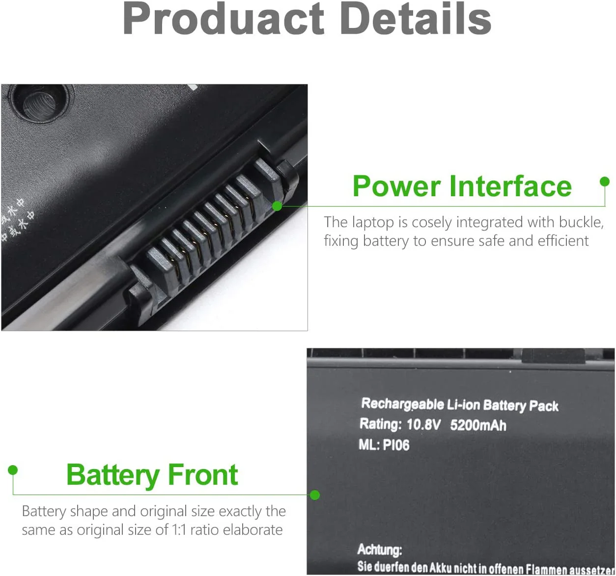 P106 Notebook Battery Replacement for HP Envy Pavilion 14 15 17 touchsmart 17 17-E000 Series Laptop - B-06-HP-33 - Image 4