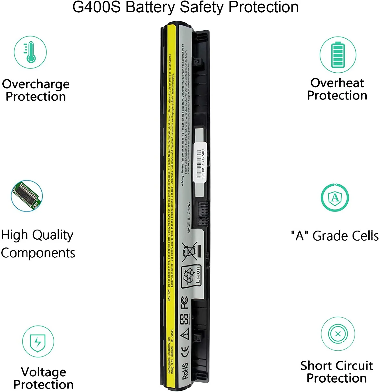 Lenovo IdeaPad G400S G405S G510S G500S G505S G510S S410P S510P Laptop Battery - B-06-LE-16 - Image 3