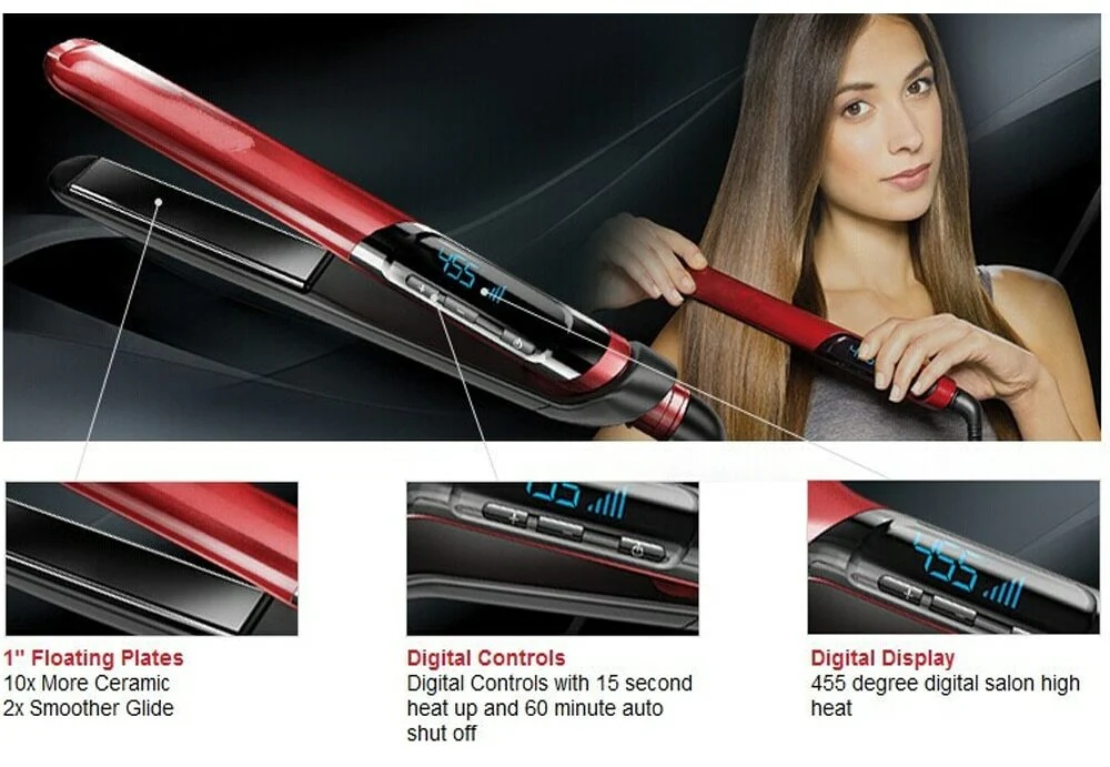 Cronier 2-in-1 Professional Ceramic CR-802 Hair Straightener Fast Heating Flat Iron - Image 2