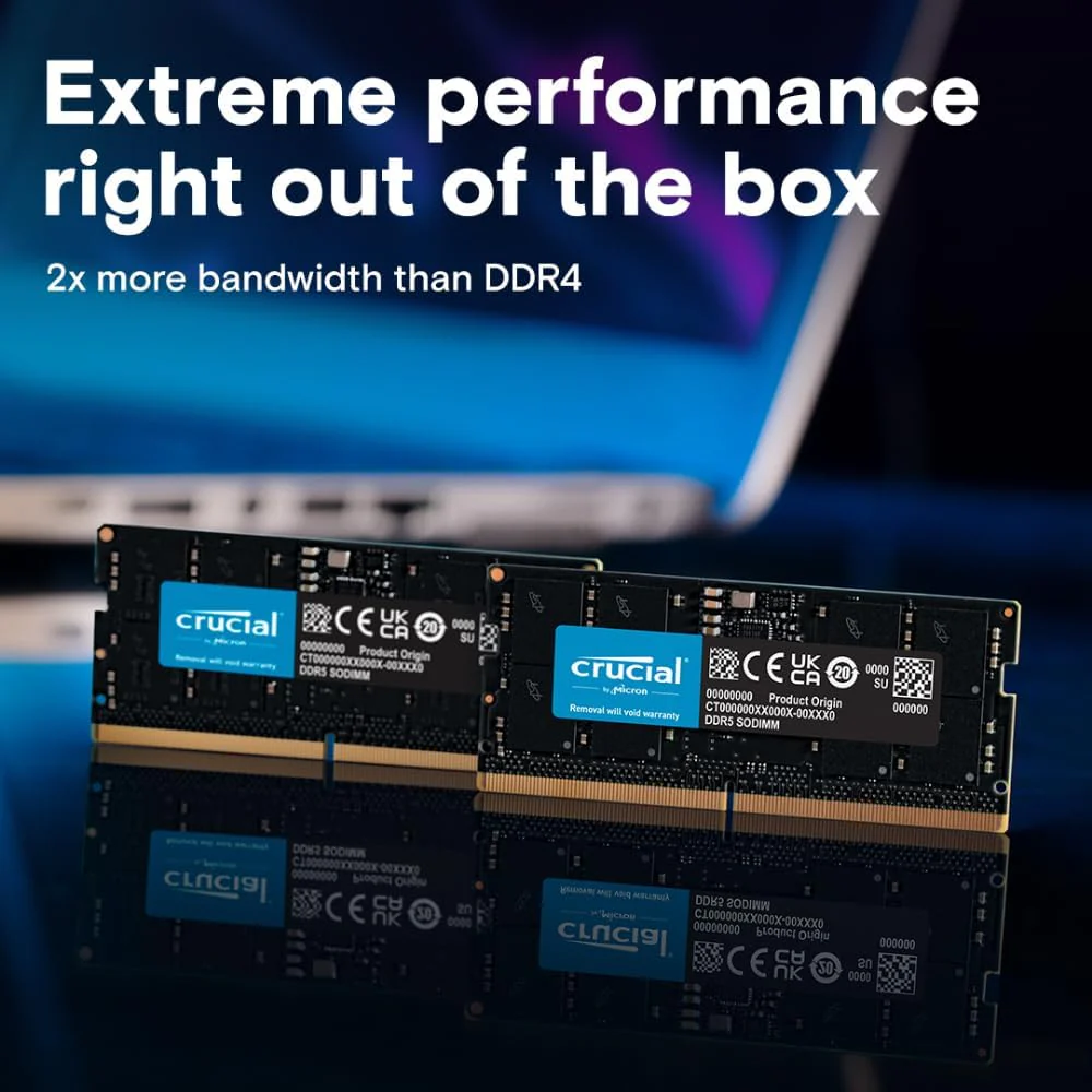 Crucial 16GB DDR5-4800MHz SODIMM Laptop RAM – CT16G48C40S5 High-Speed Memory Module - Image 3