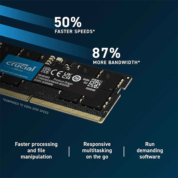 Crucial 32GB DDR5 4800MHz Laptop RAM - CT32G48C40S5
