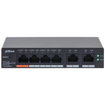Dahua DH-CS4006-4ET2ET-60 6-Port Cloud Managed PoE Switch – 4-Port PoE, 2 Uplink, Desktop Smart Network Switch - Image 3