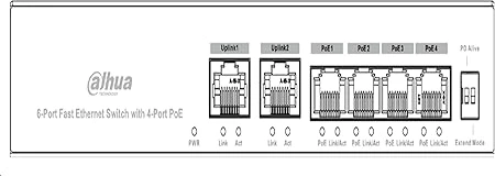 Dahua DH-PFS3006-4ET-36 6-Port Fast Ethernet Switch – 4-Port PoE, 2 Uplink Ports, CCTV Network Switch - Image 3