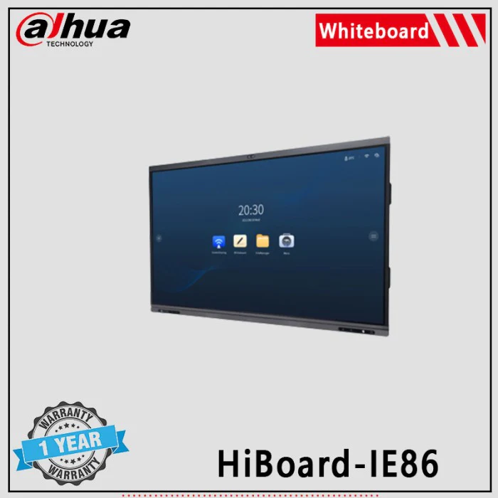 Dahua HiBoard-IE86 Smart Interactive Whiteboard 86" 3840 2160 Touch Display, 15ms Response Time, 1mm Touch Accuracy, Built in Speaker, Free VESA Mount with Stylus Pen