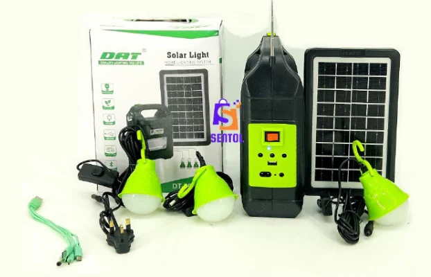 DAT DT9026B 50W Solar Home Lighting System – Bluetooth Radio, Portable Energy-Efficient LED Lights, Rechargeable Solar Panel, Ideal for Home, Outdoor & Emergencies - Image 2