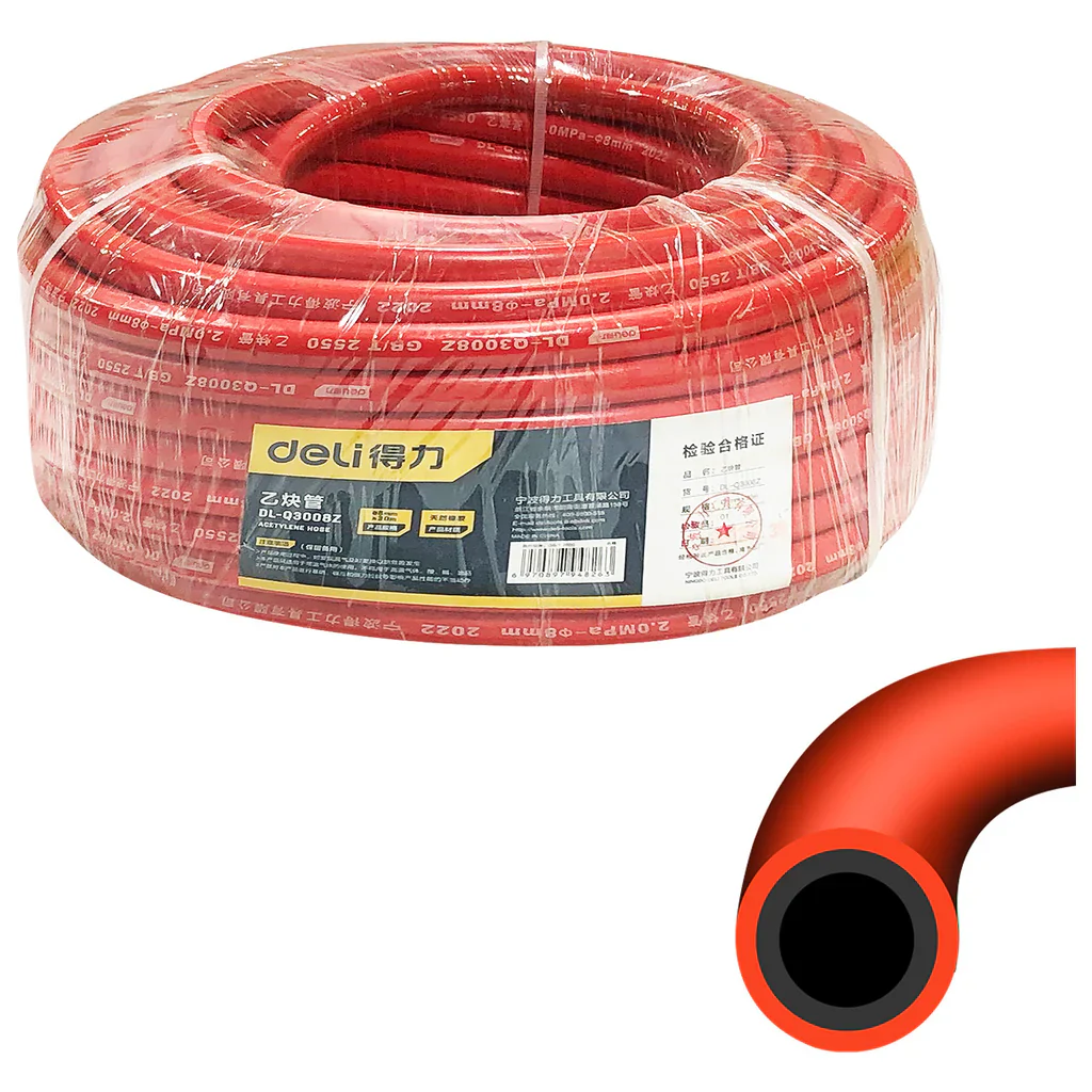Deli DL-Q3008Z 2.0MPa 6.0MPa Gas Hoses – Heavy Duty Industrial Grade Gas Hose for Welding, Cutting Torch Systems, Workshop, and Construction Applications - Image 2