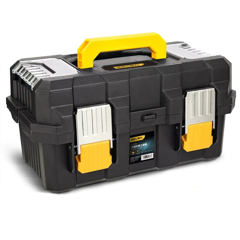 Deli DL432521 21 inch Strengthen Tool Box – Heavy Duty Reinforced Professional Portable Storage Case for Workshop, Construction, Automotive, and Industrial Applications - Image 2