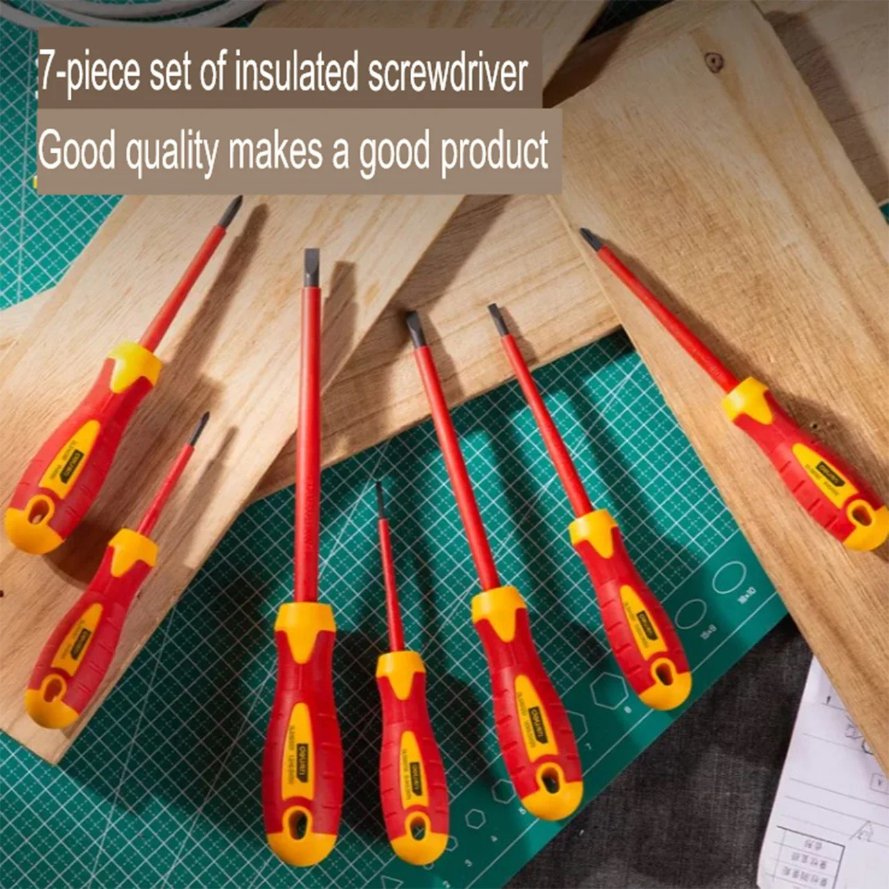 Deli DL510007 7 Piece Insulation Tool Set – Professional VDE Certified Insulated Hand Tools Kit for Electrical Installation, Service and Maintenance Work - Image 2
