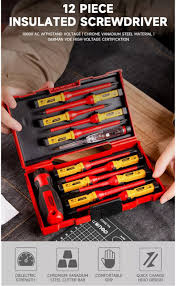 Deli DL510012 12 Pcs Insulation Tool Set – Professional Electrical Kit with Insulated Screwdrivers for Workshop, Installation, and Maintenance Applications - Image 3