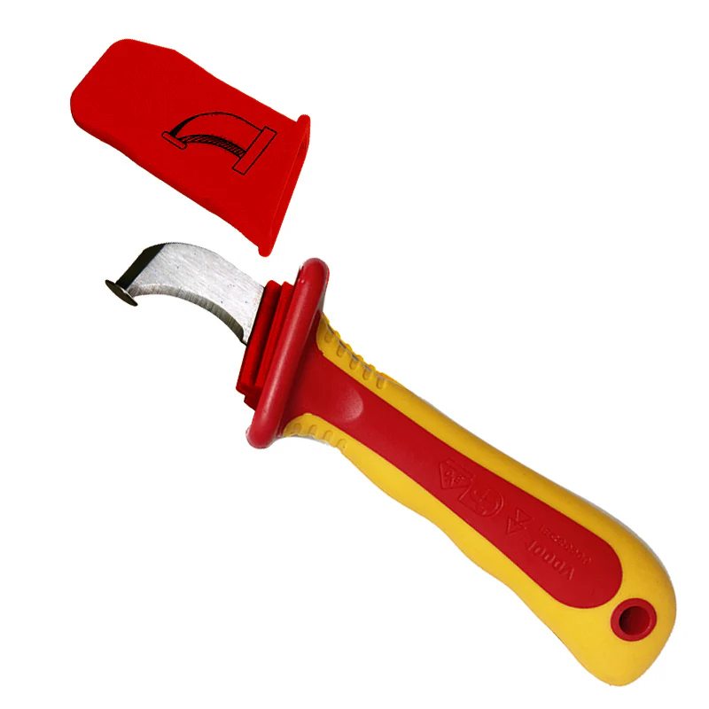 Deli DL515185 1000V Insulated Flat Cable Stripping Knife – Heavy Duty VDE Insulated Electrical Knife for Safe Cable Sheath Removal and Electrical Installation Work - Image 2