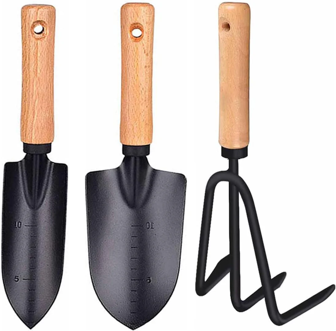 Deli DL580833 3pcs 310mm 12" Gardening Three-Piece Set – Heavy Duty Lopper, Hoe, Shovel, and Three-Tooth Harrow for Garden Maintenance Workshop and DIY Use - Image 2