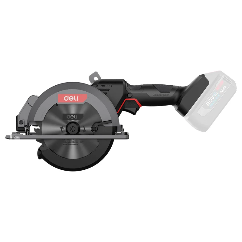 Deli EDE-YJ20-1 20V 150mm Lithium-Ion Circular Saw – Heavy Duty Cordless Wood Cutting Power Tool for Carpentry, Construction, Workshop, and Professional Industrial Applications - Image 3