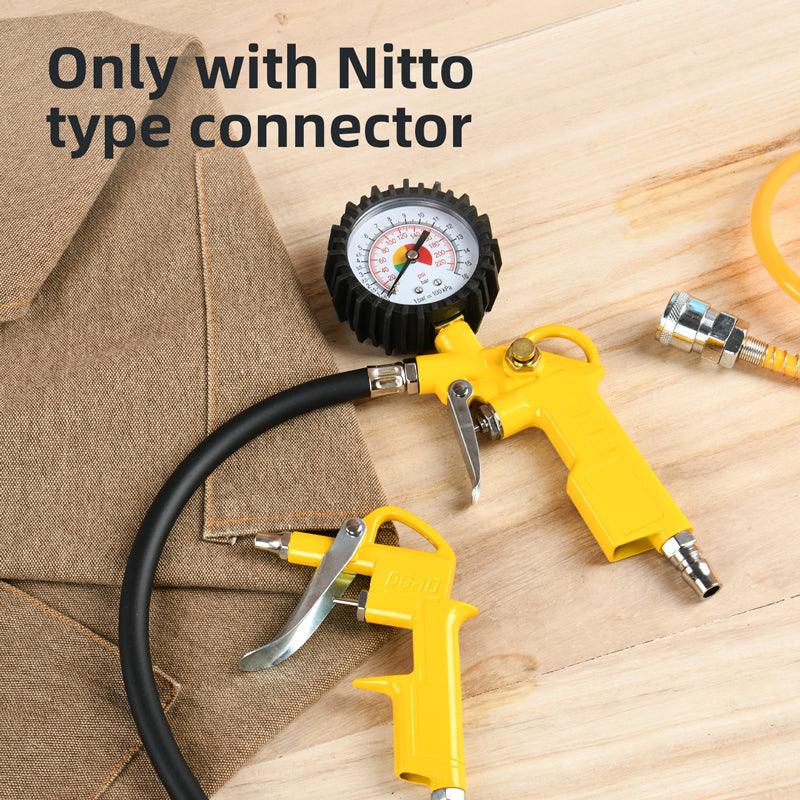 Deli EDL-QPQ-990G-5 5PCS Air Tools Set – Heavy Duty Professional Pneumatic Tool Kit with Air Blow Gun, Recoil Hose, and Nitto Connector for Workshop, Automotive, and Industrial Applications - Image 2