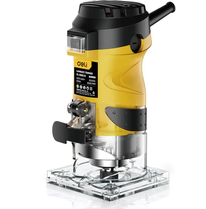 Deli EDL-XB06-E1  550W Laminate Trimmer – Compact Router for Smooth Edge Trimming, Grooving & Wood Finishing - Image 2