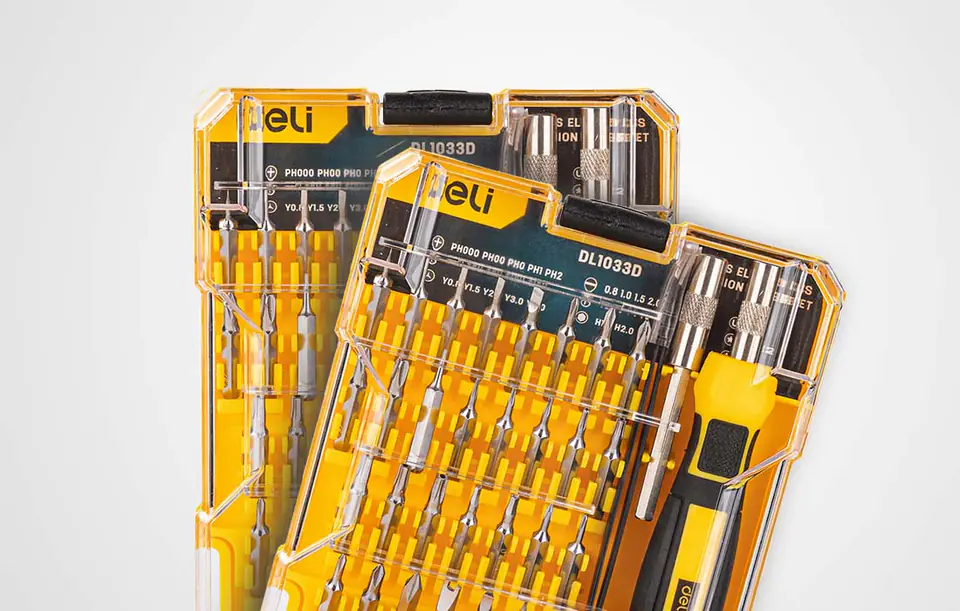 Deli EDL1033D 33 Pcs Precision Screwdriver Set – Professional Grade Multi-Bit Repair Tool Kit for Electronics, Mobile Devices, Watch Repair, and Precision Engineering Applications - Image 2