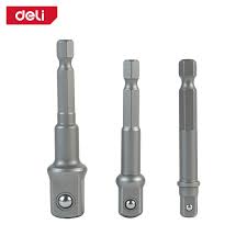 Deli EDL110002 1/4" 3/8" 1/2" Impact Socket Adapter 3 Pcs Set – Heavy Duty Professional Tool for Workshop, Automotive, and Industrial Applications