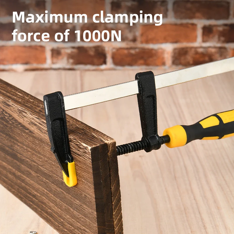Deli EDL110525 50x250mm F Clamp – Heavy Duty Industrial Clamp with 1000N Maximum Force for Woodworking, Metal Fabrication, Workshop Assembly, and Construction Applications - Image 3