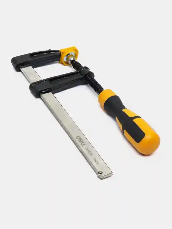 Deli EDL111230 120x300mm F Clamp – Heavy Duty Industrial Clamp with 2000N Maximum Force for Woodworking, Metal Fabrication, Workshop Assembly, and Construction Applications - Image 3
