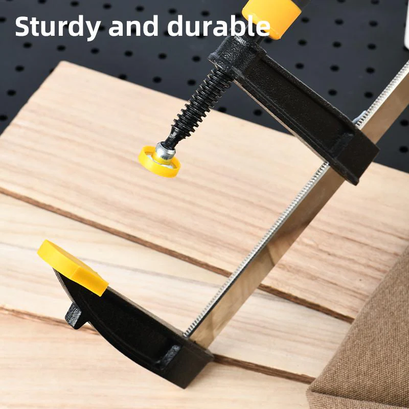 Deli EDL111250 120x500mm F Clamp – Heavy Duty Industrial Clamp with 2000N Maximum Force for Woodworking, Metal Fabrication, Workshop Assembly, and Construction Applications - Image 2