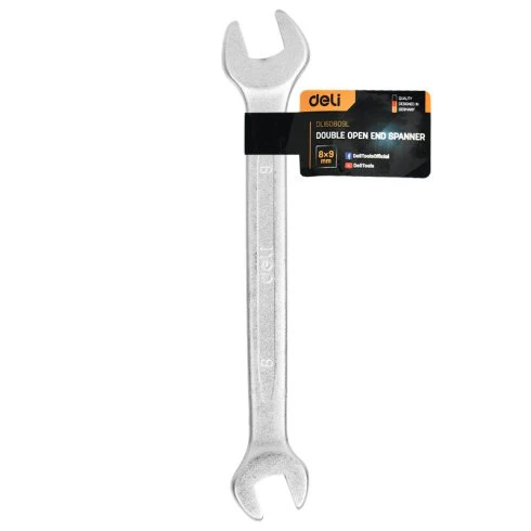 Deli EDL160819L 18x19mm Double Open End Spanner – Heavy Duty Professional Tool for Workshop, Automotive, Maintenance, and Industrial Applications