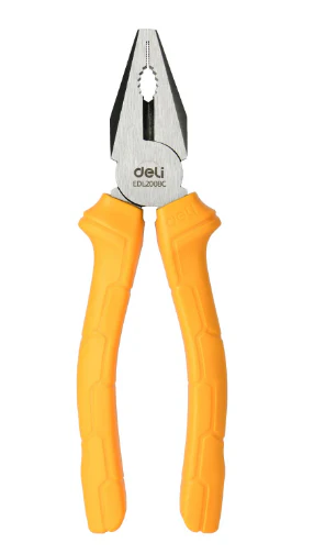 Deli EDL2008C 8" 200mm Combination Pliers – High Carbon Steel Hand Tool with Polished Finish for Professional & DIY Use