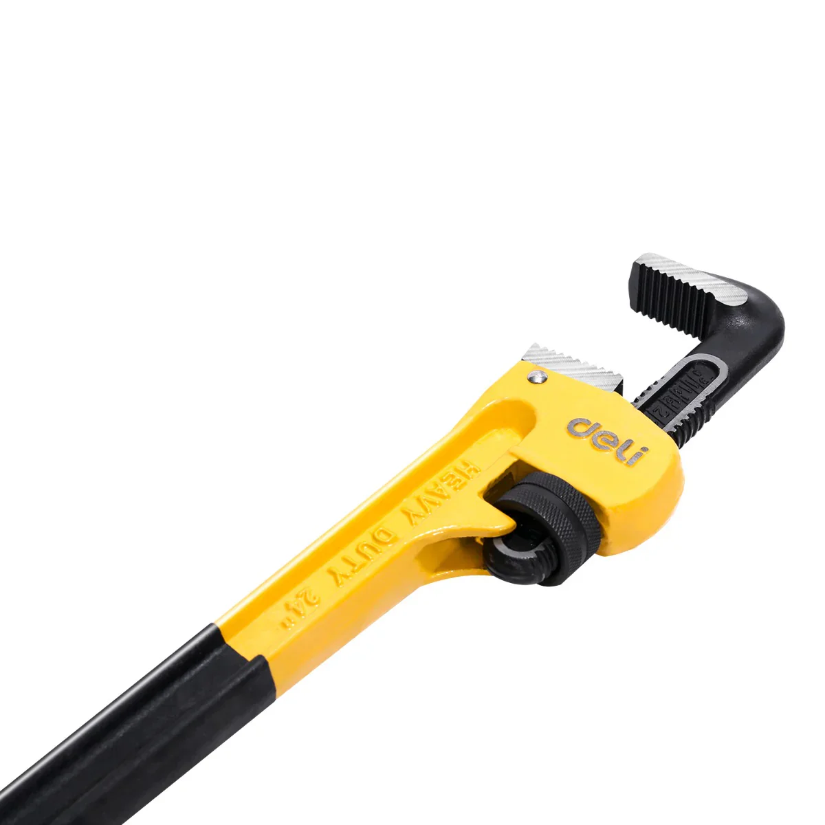Deli EDL2548 48" Heavy Duty Pipe Wrench – Industrial Adjustable Plumbing Wrench with Hardened Steel Serrated Jaws for Large Pipe Installation & Mechanical Applications - Image 2