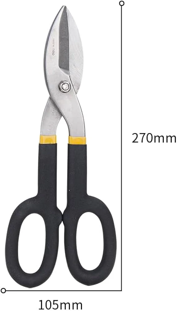 Deli EDL25912 12" Tin Snip – Heavy Duty Professional Cutting Tool with Maximum Cutting Thickness for Carbon Steel ≤0.8mm & Stainless Steel ≤0.6mm, Industrial Grade Workshop, Construction, and Fabrication Hand Tool - Image 2