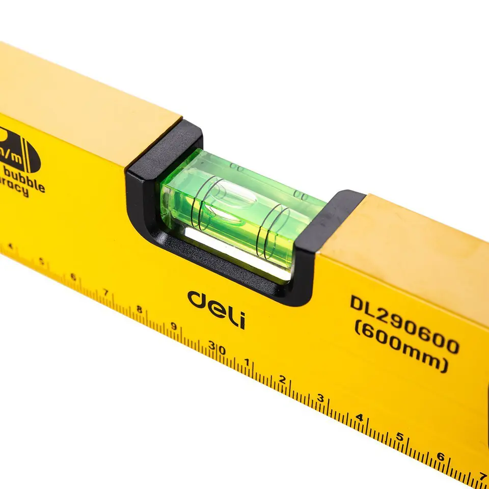 Deli EDL290600 60cm Spirit Level – 3-Piece Heavy Duty Professional Square Spirit Bulb Set for Workshop, Construction, Carpentry, and Industrial Precision Measurement - Image 4