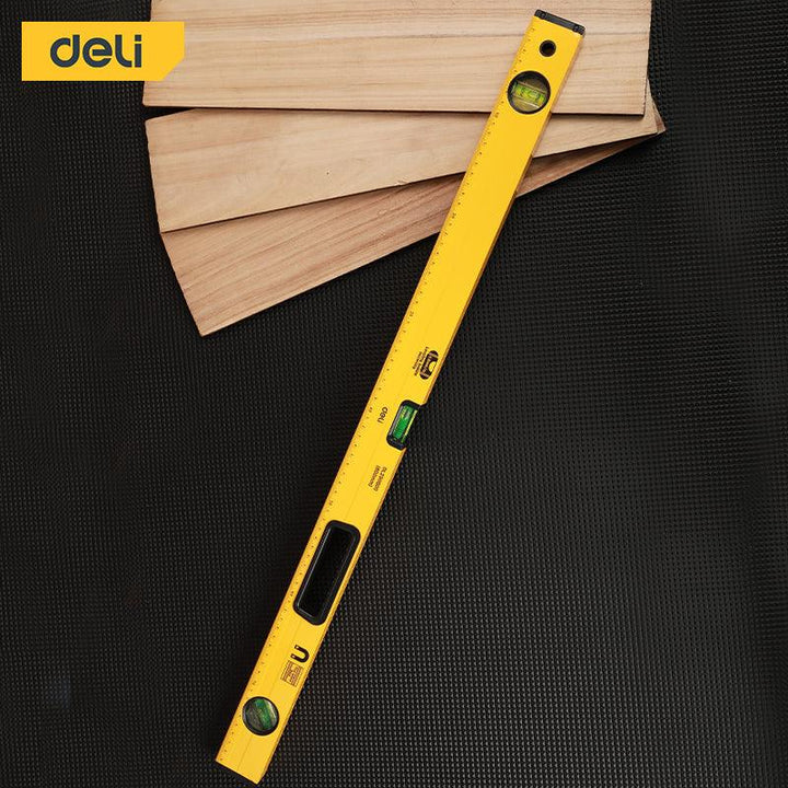 Deli EDL290800 80cm Spirit Level – 3-Piece Heavy Duty Professional Square Spirit Bulb Set for Workshop, Construction, Carpentry, and Industrial Precision Measurement - Image 3