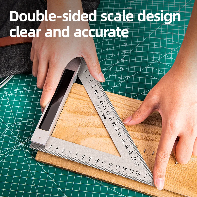 Deli EDL303200 200mm Angle Square – Heavy Duty Precision Measuring Tool for Carpentry, Woodworking, Construction, and Workshop Applications - Image 3