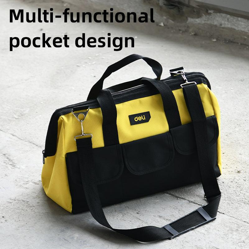 Deli EDL430018 40×20×27cm Tool Bag – Heavy Duty Professional Portable Utility Storage Bag for Workshop, Construction, Automotive, and Industrial Applications - Image 2