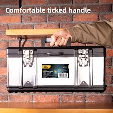 Deli EDL432717 17" 400x180x180mm Stainless Steel Tool Box – Heavy Duty Professional Storage Solution for Workshop, Construction, Automotive, and Industrial Applications - Image 3