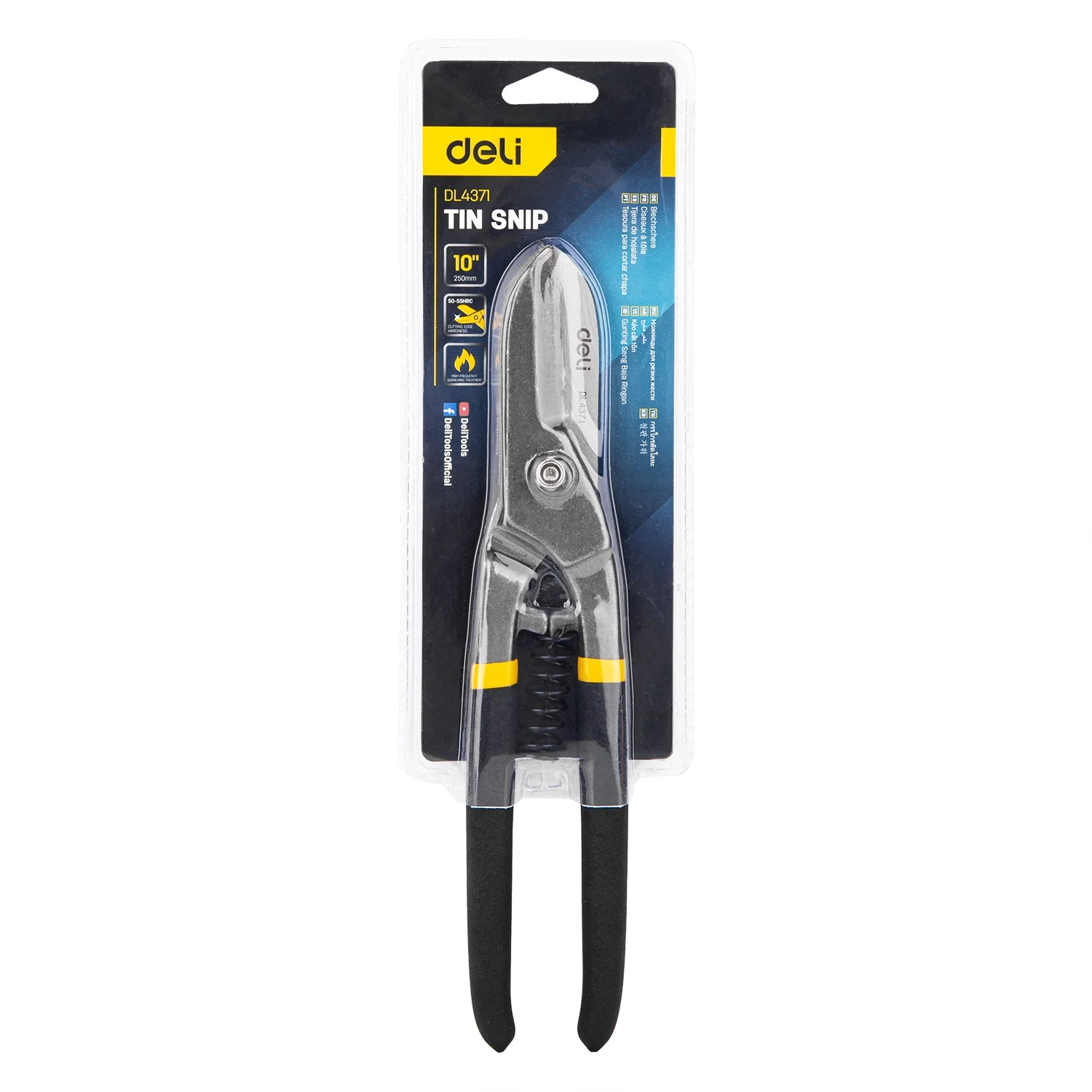 Deli EDL4371 10" Tin Snip – Heavy Duty Professional Cutting Tool for Carbon Steel ≤0.8mm & Stainless Steel ≤0.6mm, Industrial Workshop, Construction, and Fabrication - Image 2