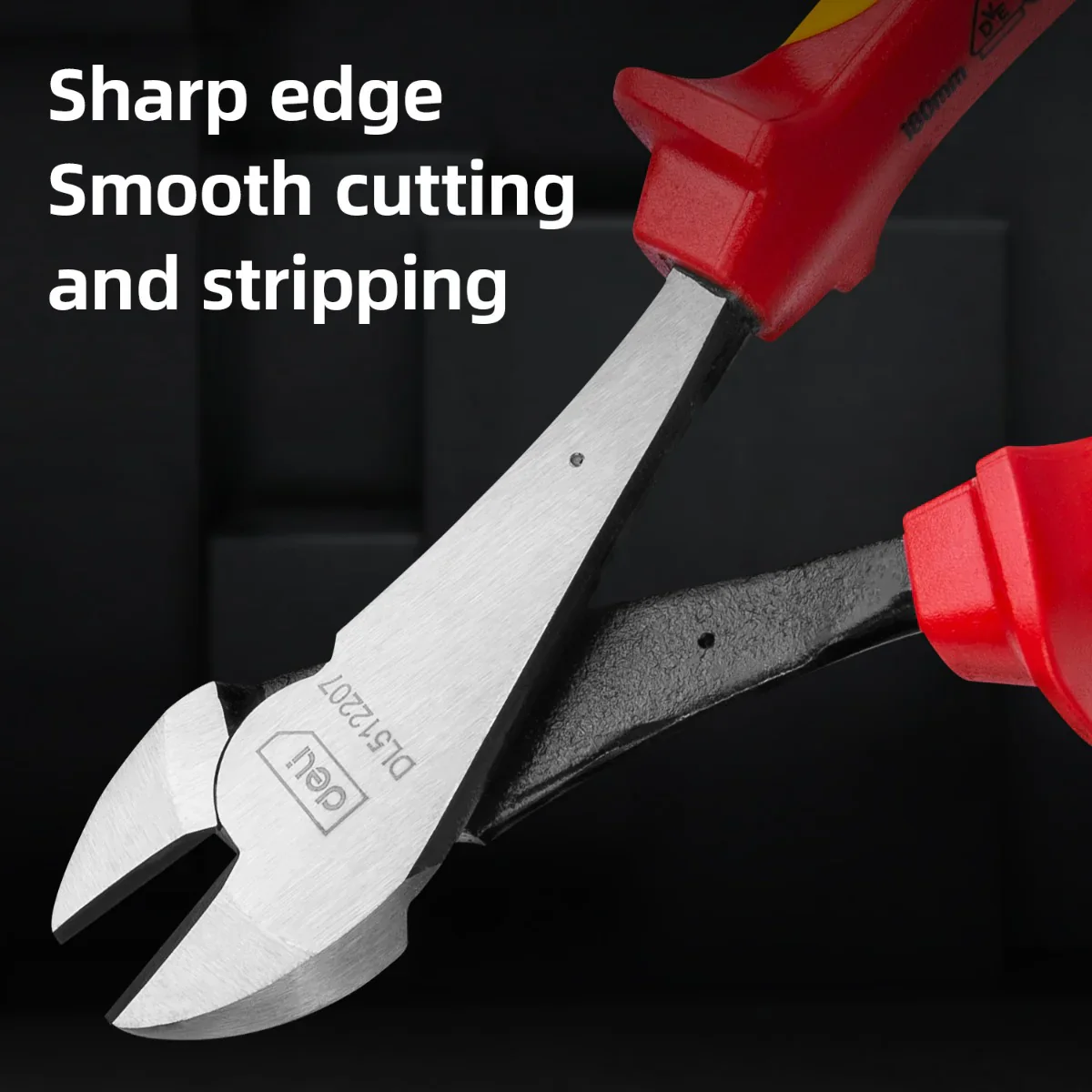 Deli EDL512207 7 Inch 180mm Insulated Labor Saving Heavy Duty Diagonal Cutting Pliers – Professional VDE 1000V Side Cutter for Electrical Installation and Industrial Applications - Image 3