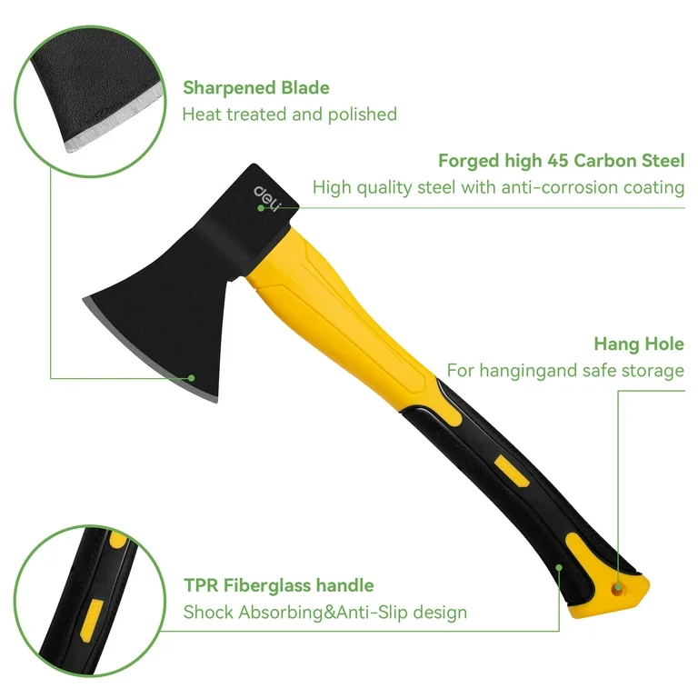 Deli EDL5712 800g Fiber Handle Axe – Professional Axe for Woodworking, Camping, Construction, Workshop, and Industrial Applications - Image 2