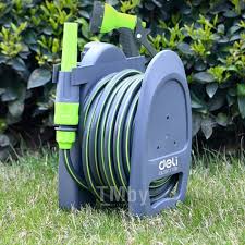 Deli EDL581110B 10m PP Material Mini Hose Reel Set – Portable Heavy Duty Water Hose for Gardening Car Washing Workshop Cleaning and DIY Use - Image 4