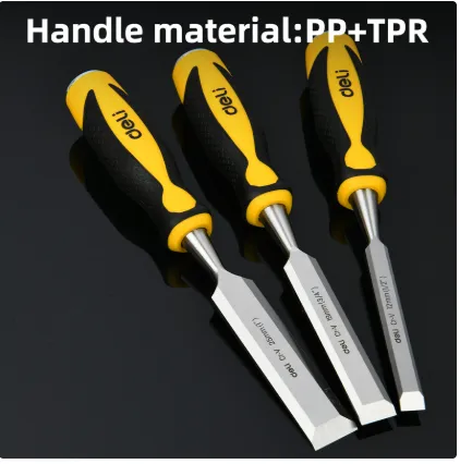 Deli EDL6203-ED1 12mm, 19mm, 25mm 140mm 3pcs Wood Chisel Set – Professional Chrome Vanadium Steel Chisels for Woodworking, Carpentry, Workshop, and Industrial Applications - Image 2