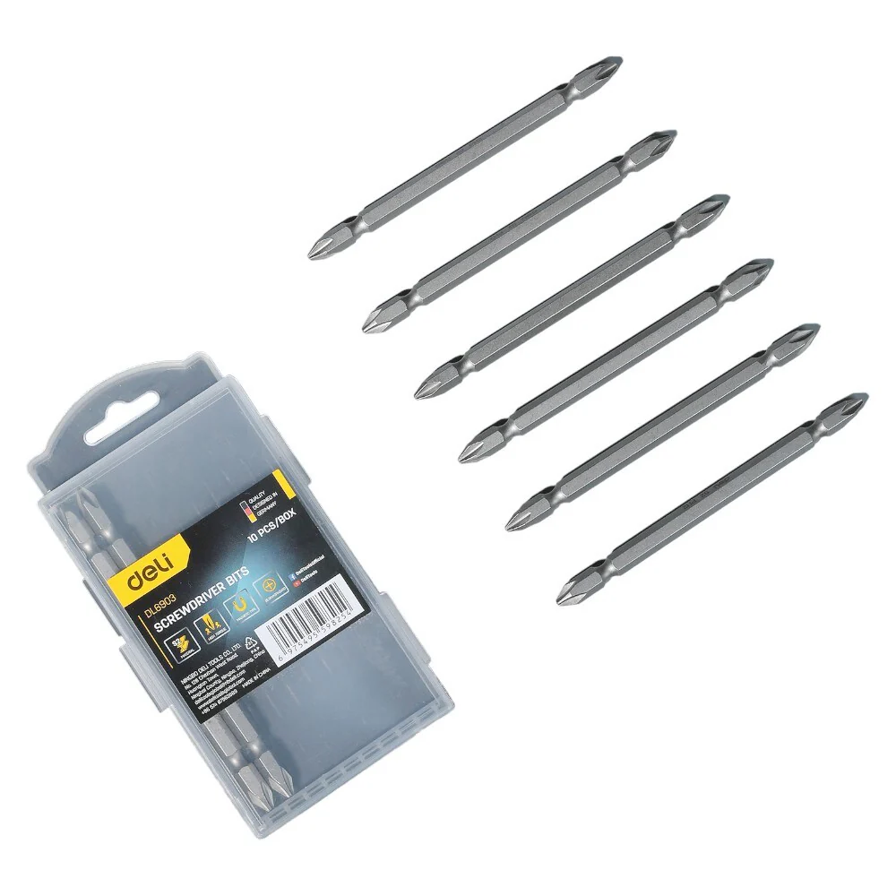 Deli EDL6903 PH2 110mm 10-Pcs Screwdriver Bits – Professional Heavy Duty Precision Bit Set for Workshop, Automotive, Construction, Industrial Maintenance, and DIY Applications - Image 2