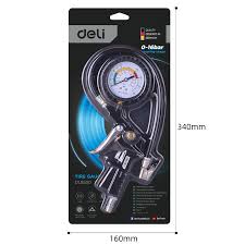 Deli EDL8530 0-16bar Tire Gauge – Heavy Duty Dual Unit Dial Pressure Tool with Shockproof Jacket for Automotive Workshop and DIY Use - Image 3