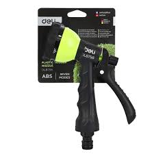 Deli EDL8758 3/4" Plastic Trigger Nozzle – Heavy Duty 7-Spray Pattern Water Gun for Gardening Car Washing Workshop and DIY Use - Image 3
