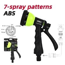 Deli EDL8758 3/4" Plastic Trigger Nozzle – Heavy Duty 7-Spray Pattern Water Gun for Gardening Car Washing Workshop and DIY Use - Image 4