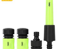 Deli EDL8798 5 Pcs 1/2" 3/4" 5" Twist Nozzle Set – Heavy Duty Hose Connector Kit for Gardening Watering Car Washing Workshop and DIY Use